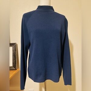 Talbots Mock Turtleneck Deep Teal Blue | L